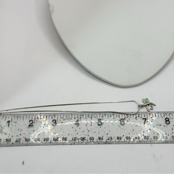 Sterling silver dragonfly necklace with opal inlay wings whimsical art nouveau - Picture 9 of 9